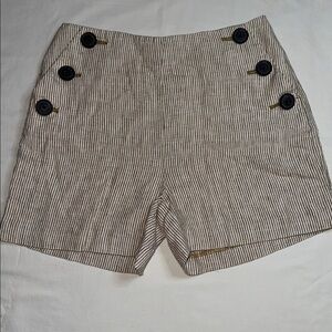 Boden Linen Stripe 4” Shorts Size 2